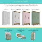 Guarda Roupa Infantil Colorir 4 Portas 2 Gavetas Branco/ Natu