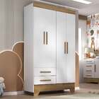 Guarda Roupa Infantil Colorir 4 Portas 2 Gavetas Branco/ Natu