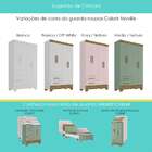 Guarda Roupa Infantil Colorir 4 Portas 2 Gavetas Rosa/ Nature