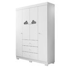 Guarda Roupa Infantil Com 4 Portas E 3 Gavetas Ane Cor Branco