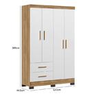 Guarda Roupa Infântil Com 4 Portas E 3 Gavetas Ísis Cor Natur
