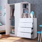 Guarda-roupa Infantil Com Cômoda Meu Fofinho 2 Pt 4 Gv Branco