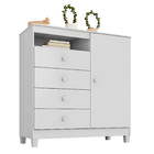 Guarda Roupa Infantil Com Cômoda Sapateira Aquarela E Pentead