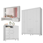 Guarda Roupa Infantil Com Cômoda Sapateira Aquarela E Pentead