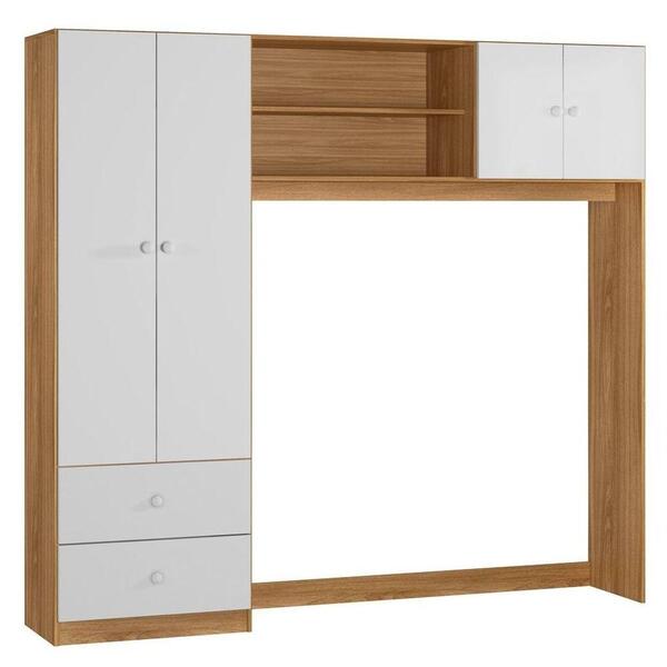 Guarda Roupa Infantil Conjugado 4 Portas Ternura Nature/branc