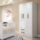 Guarda Roupa Infantil Davi 3 Portas 2 Gavetas Branco Tana Dec