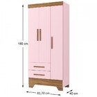 Guarda-roupa Infantil Doce Sonho 3 Portas 2 Gavetas Rosa/natu