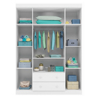 Guarda Roupa Infantil Dora 147cm Mdp Branco Brilho - Sallar H