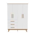 Guarda-roupa Infantil Dublim Ii 4 Pt 3 Gv Branco E Carvalho