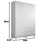 Guarda Roupa Infantil Duda 4 Portas Branco Phoenix