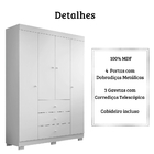 Guarda Roupa Infantil Duda 4 Portas Branco Phoenix