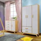 Guarda-roupa Infantil Eduarda 3 Pt 2 Gv Branco E Natural