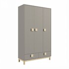 Guarda-roupa Infantil Eleva 3 Portas 2 Gavetas Gianduia Trama