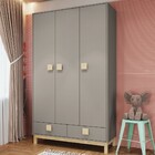 Guarda-roupa Infantil Eleva 3 Portas 2 Gavetas Gianduia Trama