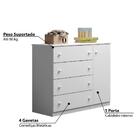 Guarda Roupa Infantil Eliza E Cômoda Com 4 Gavetas Branco