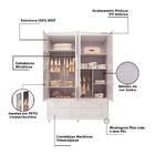 Guarda Roupa Infantil Elo 4 Portas 100% Mdf - Peroba - Branco