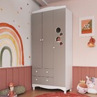 Guarda-roupa Infantil Encanto 3 Portas E 2 Gavetas Cinnamon/b