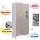 Guarda-roupa Infantil Encanto 3 Portas E 2 Gavetas Cinnamon/b