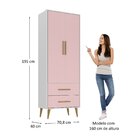 Guarda-roupa Infantil Encanto Espresso Móveis Branco/rosa
