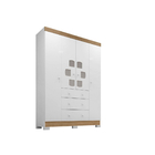 Guarda Roupa Infantil Estrela 4 Portas 3 Gavetas Externas Bra