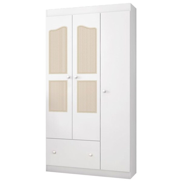 Guarda Roupa Infantil Fantasy Baby 3 Portas Branco/telinha -