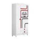 Guarda Roupa Infantil Fast Car 3 Portas Branco