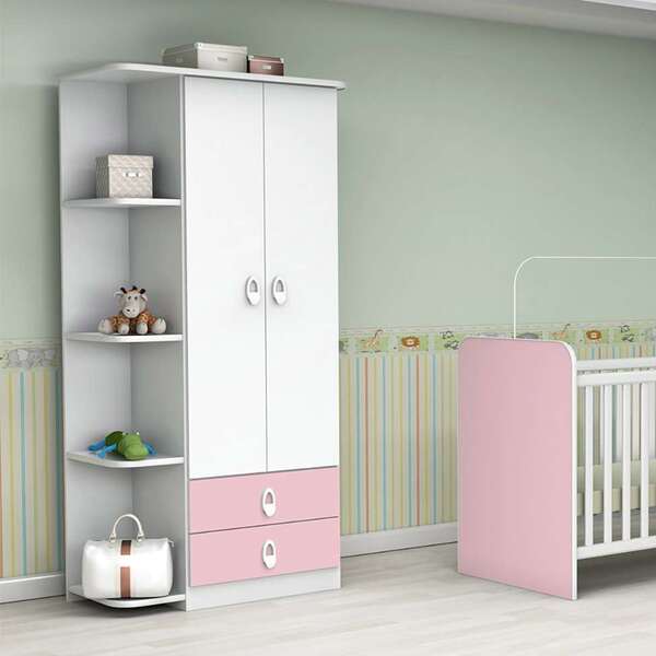 Guarda-roupa Infantil Flex Color Inocência 2 Pt 2 Gv Azul E R