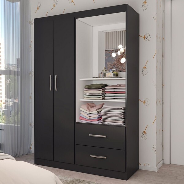 Guarda-roupa Infantil Gabe 2 Portas 2 Gavetas Com Espelho Bla