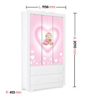 Guarda-roupa Infantil Happy Baby Love Em Mdf Com 3 Portas 2 G