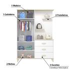 Guarda Roupa Infantil Hope Com Cômoda - Branco/natural