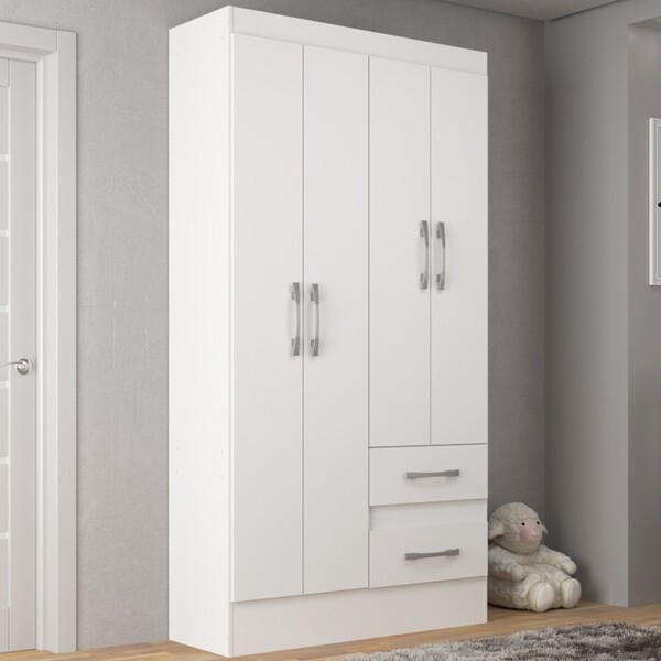 Guarda-roupa Infantil Isabel 4 Portas 2 Gavetas Cor Branco