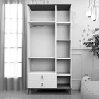 Guarda-roupa Infantil Jujuba 3 Portas 2 Gavetas Nature/ Cinza