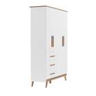 Guarda-roupa Infantil Kingston Ii 4 Pt 3 Gv Branco E Carvalho