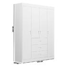 Guarda Roupa Infantil Lívia 4 Portas Branco Brilho - Canaã