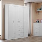 Guarda Roupa Infantil Lívia 4 Portas Branco Brilho - Canaã