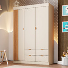 Guarda Roupa Infantil Liz 136cm 3 Portas 100% Mdf Off White S