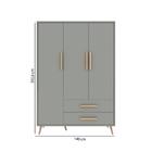 Guarda Roupa Infantil Love Baby Com 3 Portas E Pés Palito -