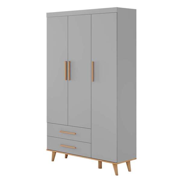 Guarda-roupa Infantil Ludmila 3 Pt 2 Gv Cinza