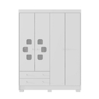 Guarda Roupa Infantil Luna 4 Portas 2 Gavetas Externas Branco