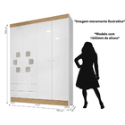 Guarda Roupa Infantil Luna 4 Portas 2 Gavetas Externas Branco