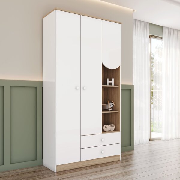 Guarda Roupa Infantil Magia 3 Portas 2 Gavetas Com Nichos Dec