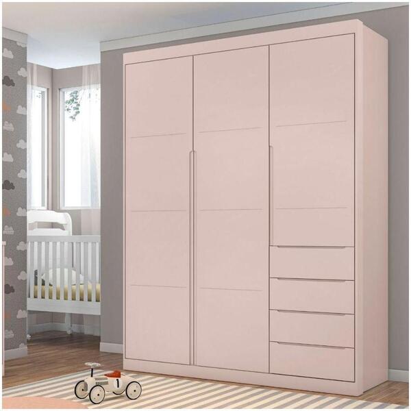 Guarda Roupa Infantil Moderno 100% Mdf 3 Portas E 4 Gavetas R
