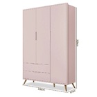 Guarda Roupa Infantil Old Clean Roupeiro Para Criança Rosê