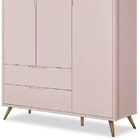 Guarda Roupa Infantil Old Clean Roupeiro Para Criança Rosê