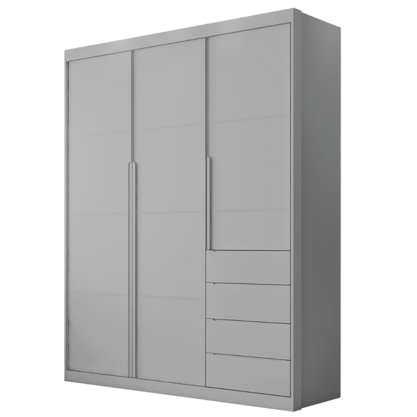 Guarda Roupa Infantil Pérola 3 Portas Cinza Phoenix