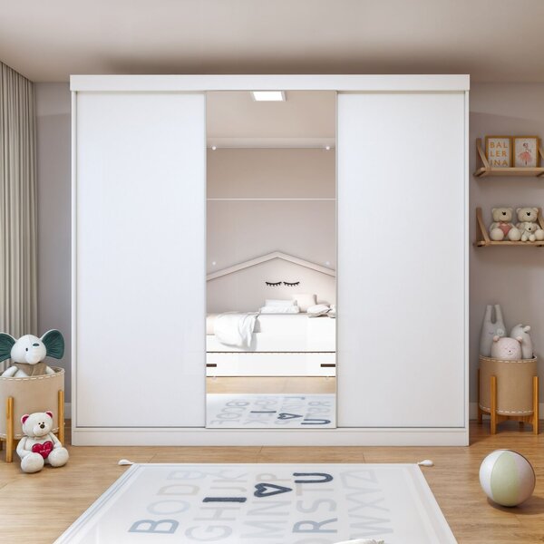 Guarda Roupa Infantil Premium Elô 205,9cm Elô Com Espelho 3 P