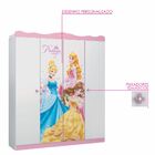 Guarda-roupa Infantil Princesas Disney Star 4 Portas Rosa E B