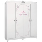 Guarda-roupa Infantil Princesas Encantada Clean 4 Portas - Pu