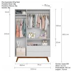 Guarda Roupa Infantil Retrô 3 Portas 2 Gavetas Sonhare Branco