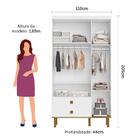 Guarda Roupa Infantil Retrô 3 Portas Com Gavetas Laila Branco